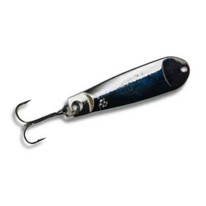 Fish Bum Tackle Tungsten Heavy Hitter Jigging Spoon in Silver.  Smaller Size. Better Action
