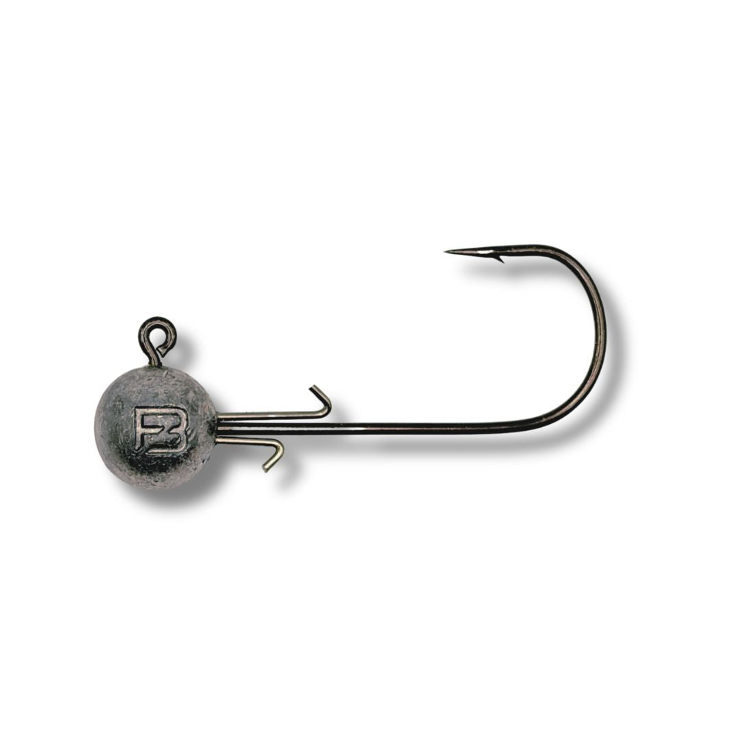 Fish Bum FFS Finesse Series Jig Head with double wire keeper for swimbaits and live crawlers.