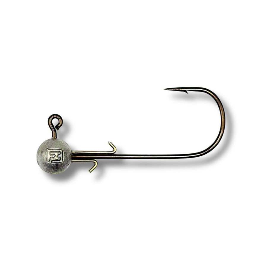 Fish Bum FFS Finesse Series Jig Head with double wire keeper for swimbaits and live crawlers.
