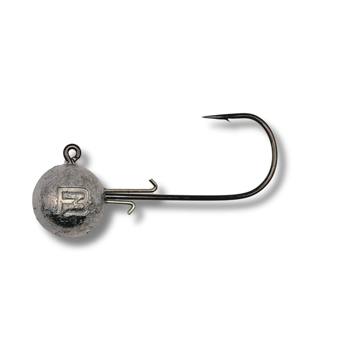 Fish Bum FFS Finesse Series Jig Head with double wire keeper for swimbaits and live crawlers.
