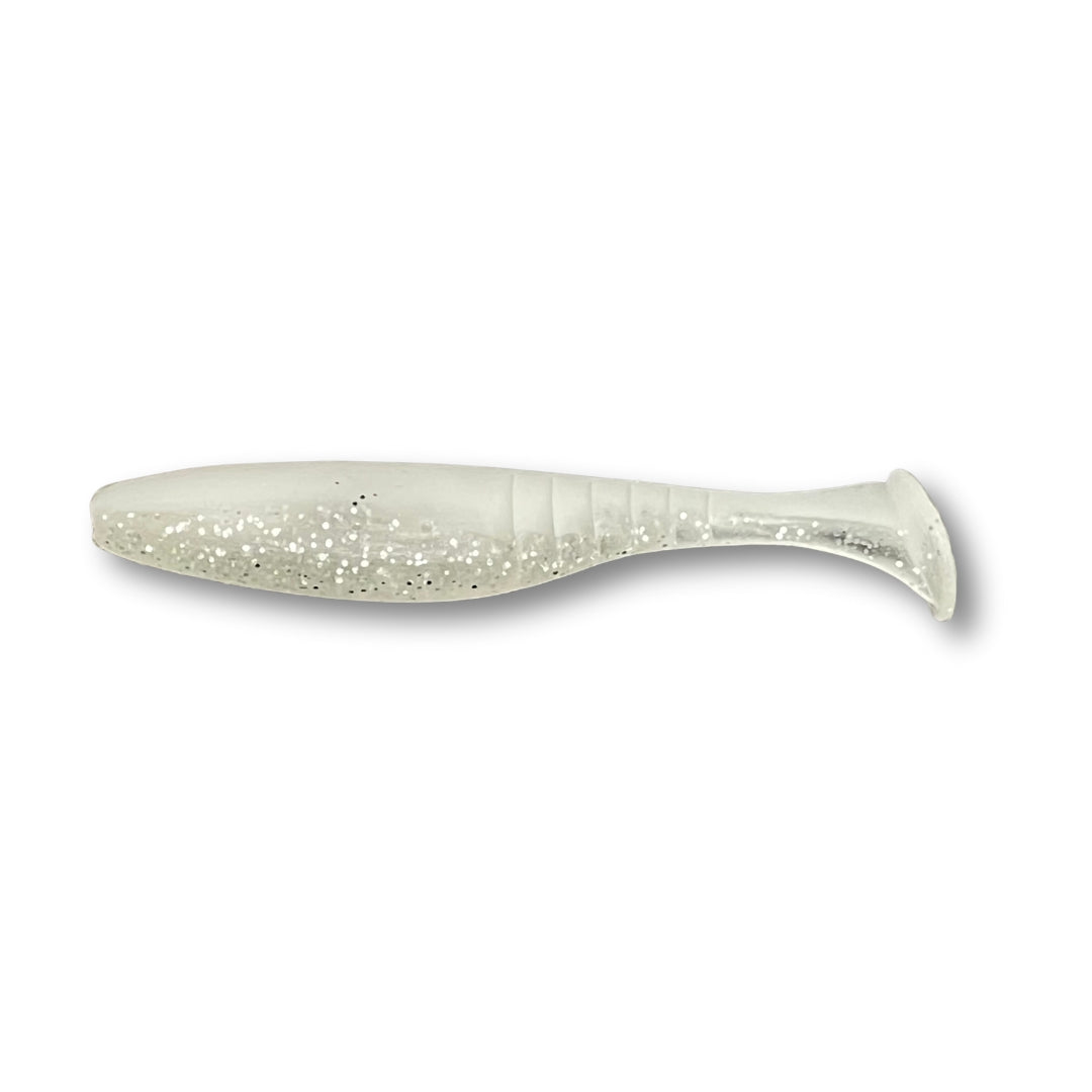 Fish Bum Raddletail 3.5 inch rattling paddle tail swimbait with built-in glass rattle.