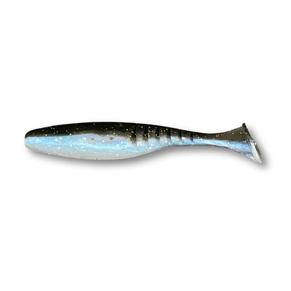 Fish Bum Raddletail 3.5 inch rattling paddle tail swimbait with built-in glass rattle.