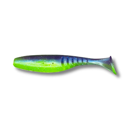 Fish Bum Raddletail 3.5 inch rattling paddle tail swimbait with built-in glass rattle.