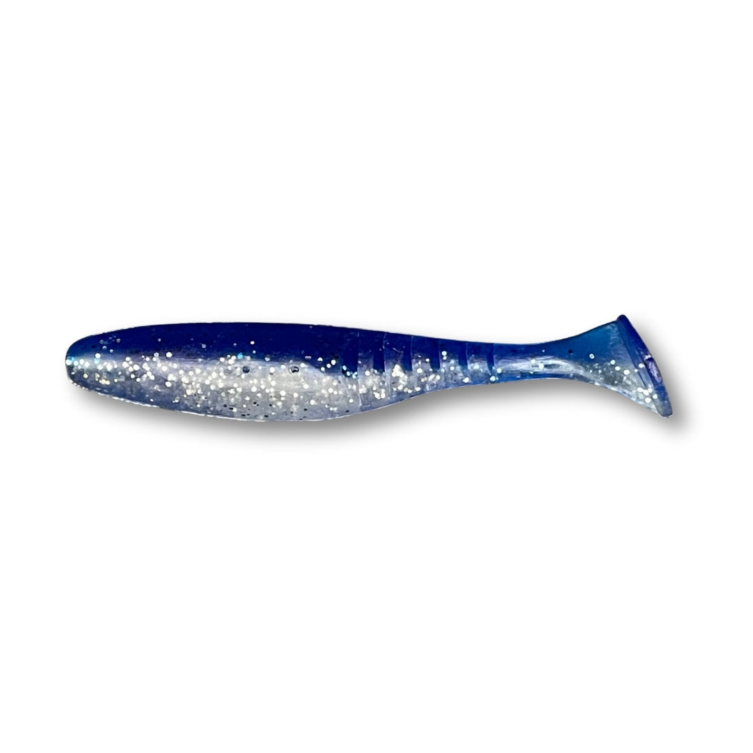 Fish Bum Raddletail 3.5 inch rattling paddle tail swimbait with built-in glass rattle.