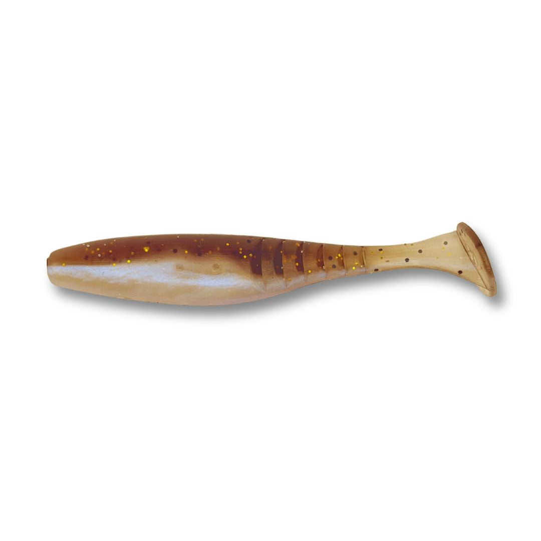 Fish Bum Raddletail 3.5 inch rattling paddle tail swimbait with built-in glass rattle.