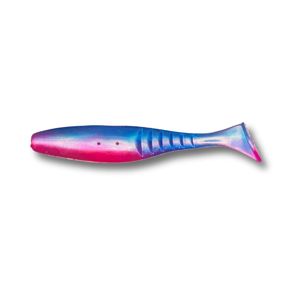 Fish Bum Raddletail 3.5 inch rattling paddle tail swimbait with built-in glass rattle.