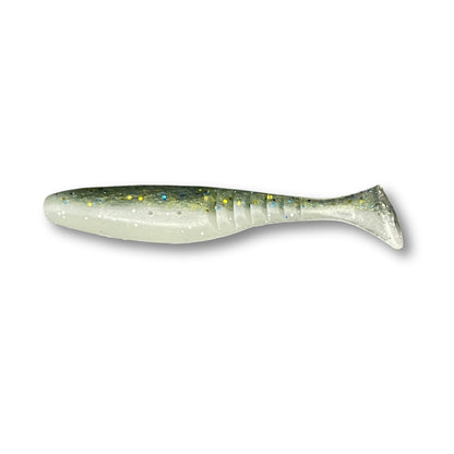 Fish Bum Raddletail 3.5 inch rattling paddle tail swimbait with built-in glass rattle.